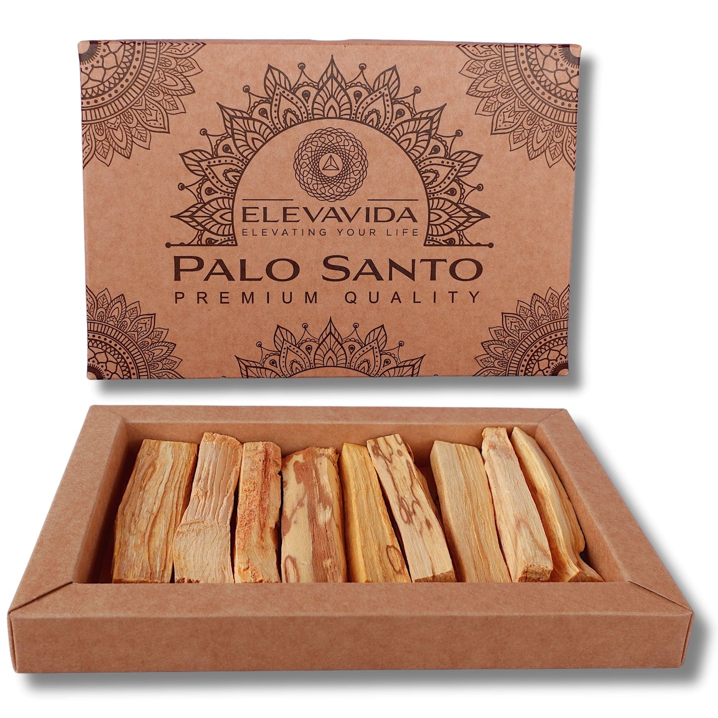 ELEVAVIDA® Palo Santo 90 g (9–11 Stäbe) aromatisch duftendes Räucherholz aus Peru, nachhaltig gesammelt zur Entspannung, Meditation, energetische Reinigung von Räumen - Bursera Graveolen - heiliges Holz