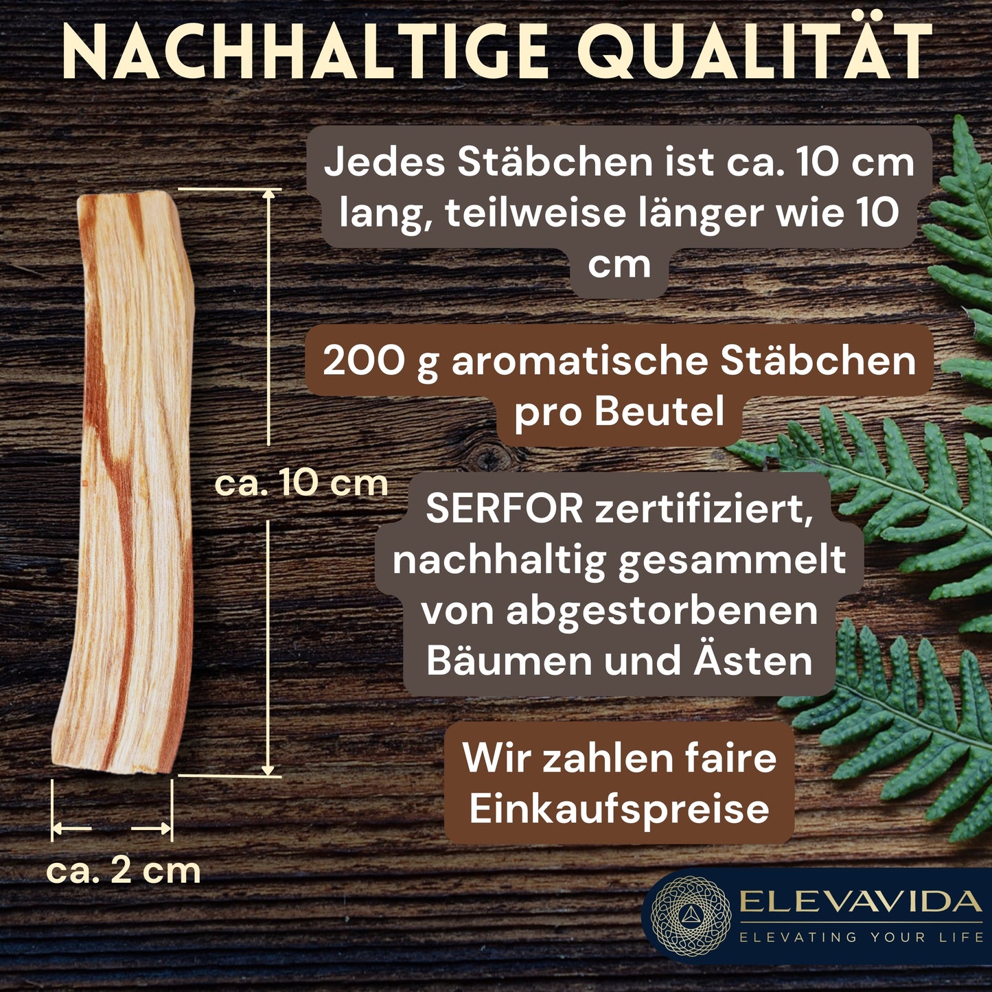 Palo Santo XL 200 g extra dickes oder langes Räucherholz aus Peru - aromatisch duftend, nachhaltig gesammelt, von Hand gespalten - Bursera Graveolen - heiliges Holz