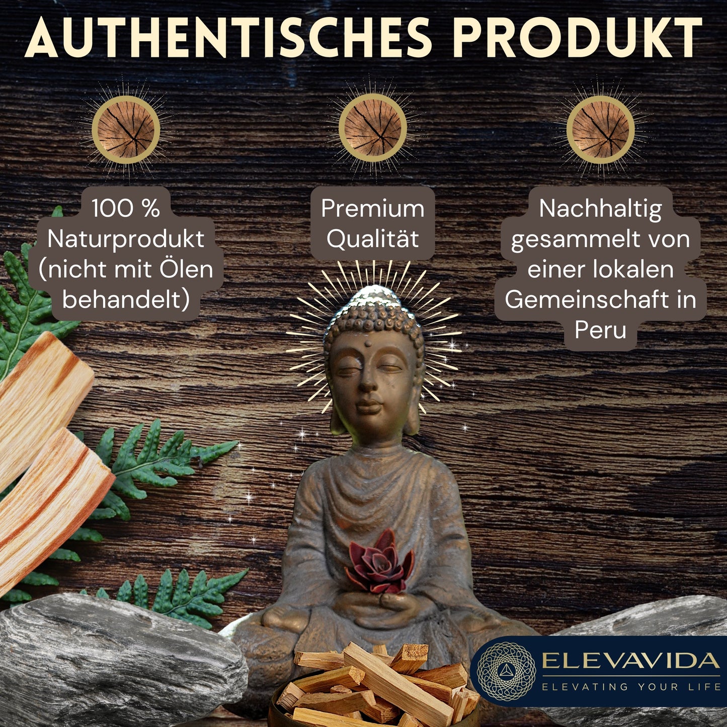 Palo Santo XL 200 g extra dickes oder langes Räucherholz aus Peru - aromatisch duftend, nachhaltig gesammelt, von Hand gespalten - Bursera Graveolen - heiliges Holz