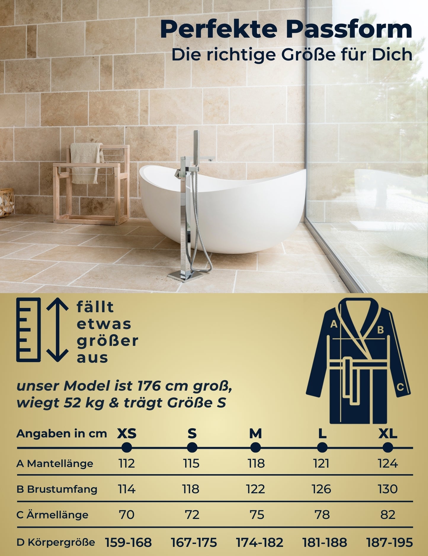 Damen Bademantel mit Kapuze aus kuscheliger Baumwolle beige - extra weich und bequem - Frottee Sauna Bademantel lang - OEKO-TEX zertifiziert
