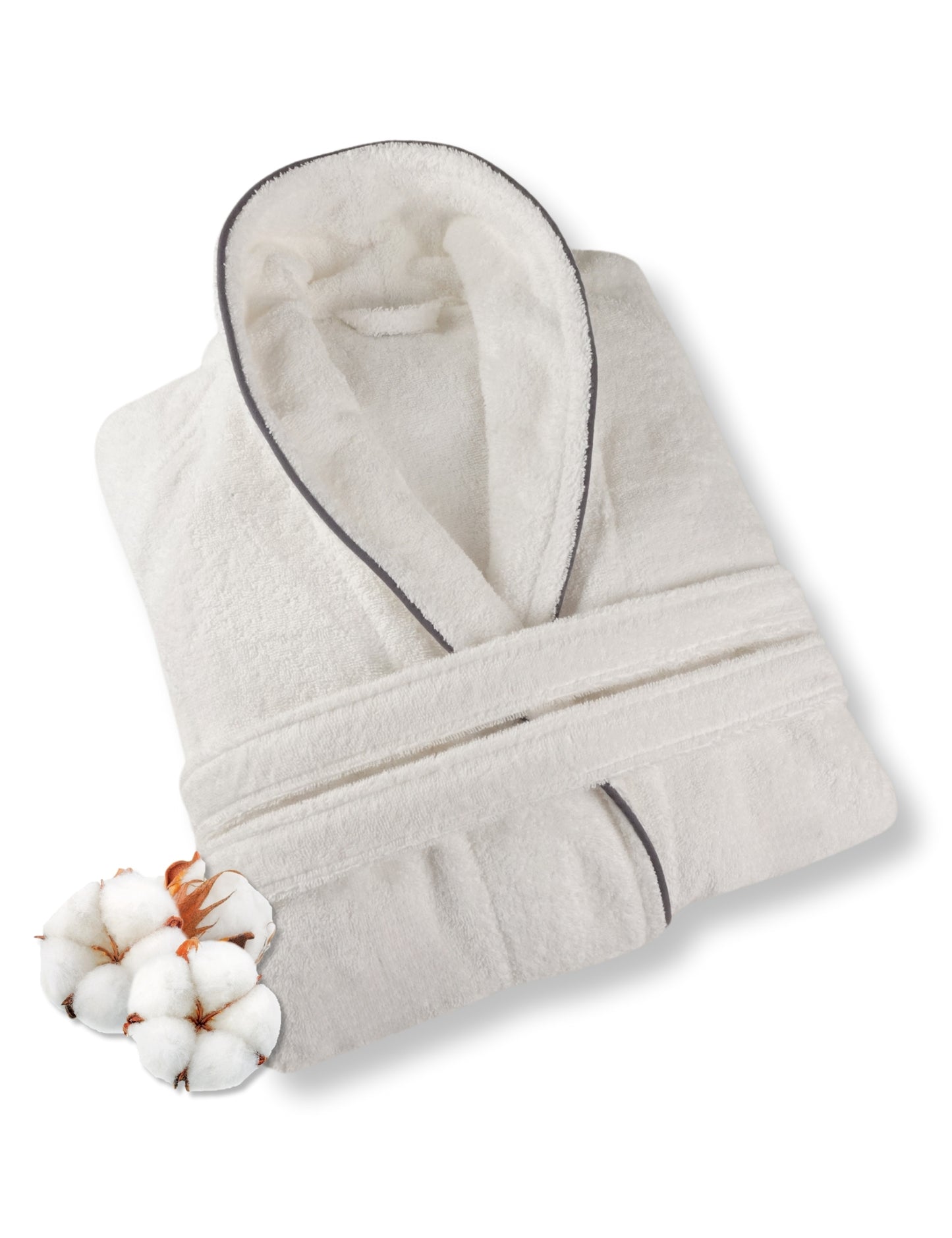 ELEVAVIDA® Herren Bademantel blütenweiß aus kuscheliger Baumwolle (430 g/m2) - extra weich und bequem - OEKO-TEX zertifiziert