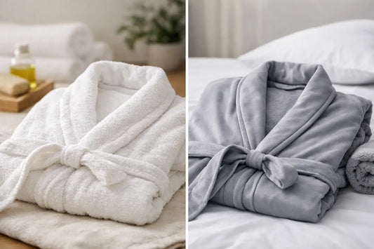 Baumwollbademantel vs Polyester Bademantel