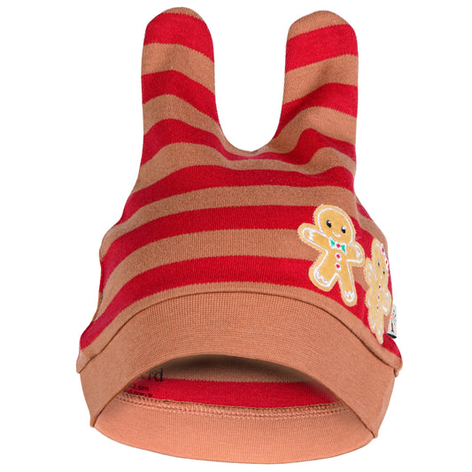 Babymütze aus Biobaumwolle Winterdesign Lebkuchen