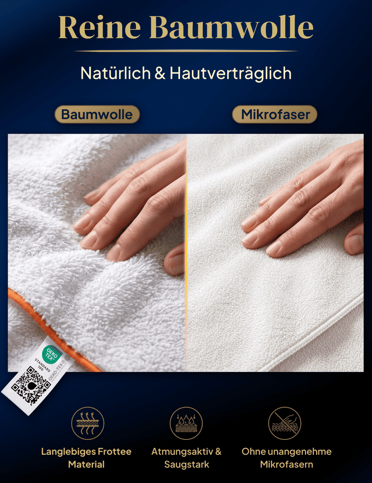 Damen Bademantel mit Kapuze aus kuscheliger Baumwolle - blütenweiß - extra weich und bequem - OEKO-TEX zertifiziert