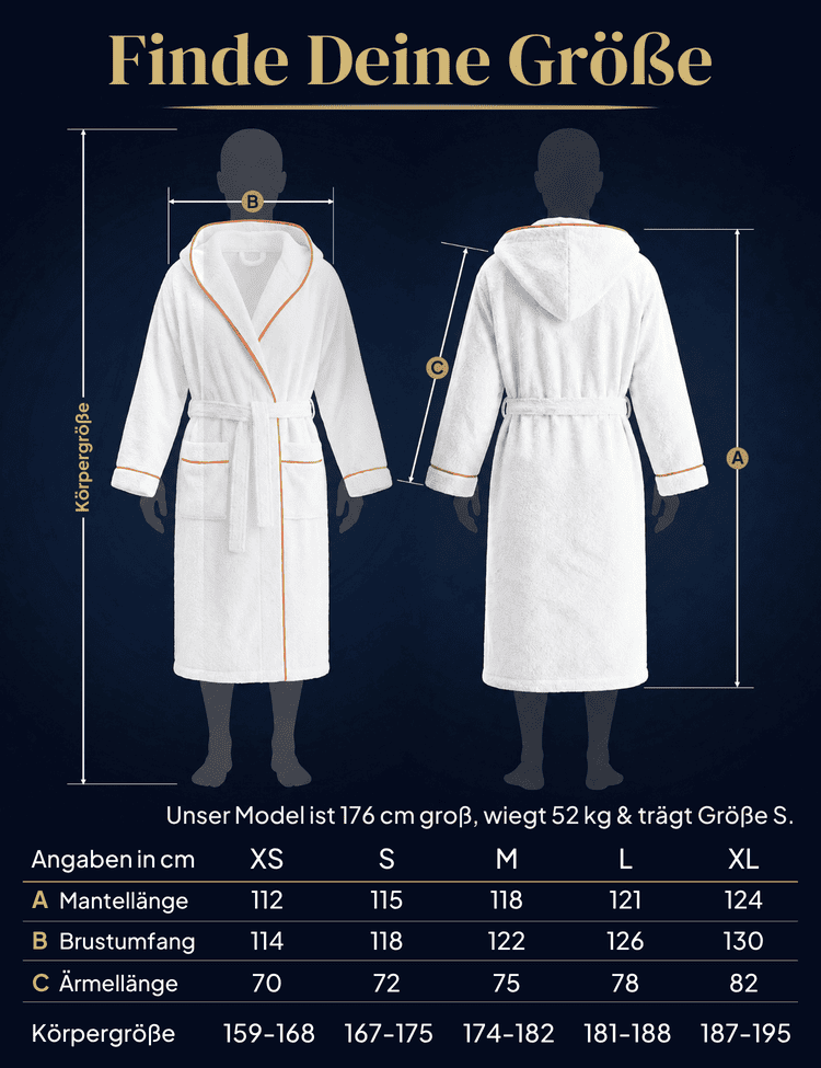 Damen Bademantel mit Kapuze aus kuscheliger Baumwolle - blütenweiß - extra weich und bequem - OEKO-TEX zertifiziert