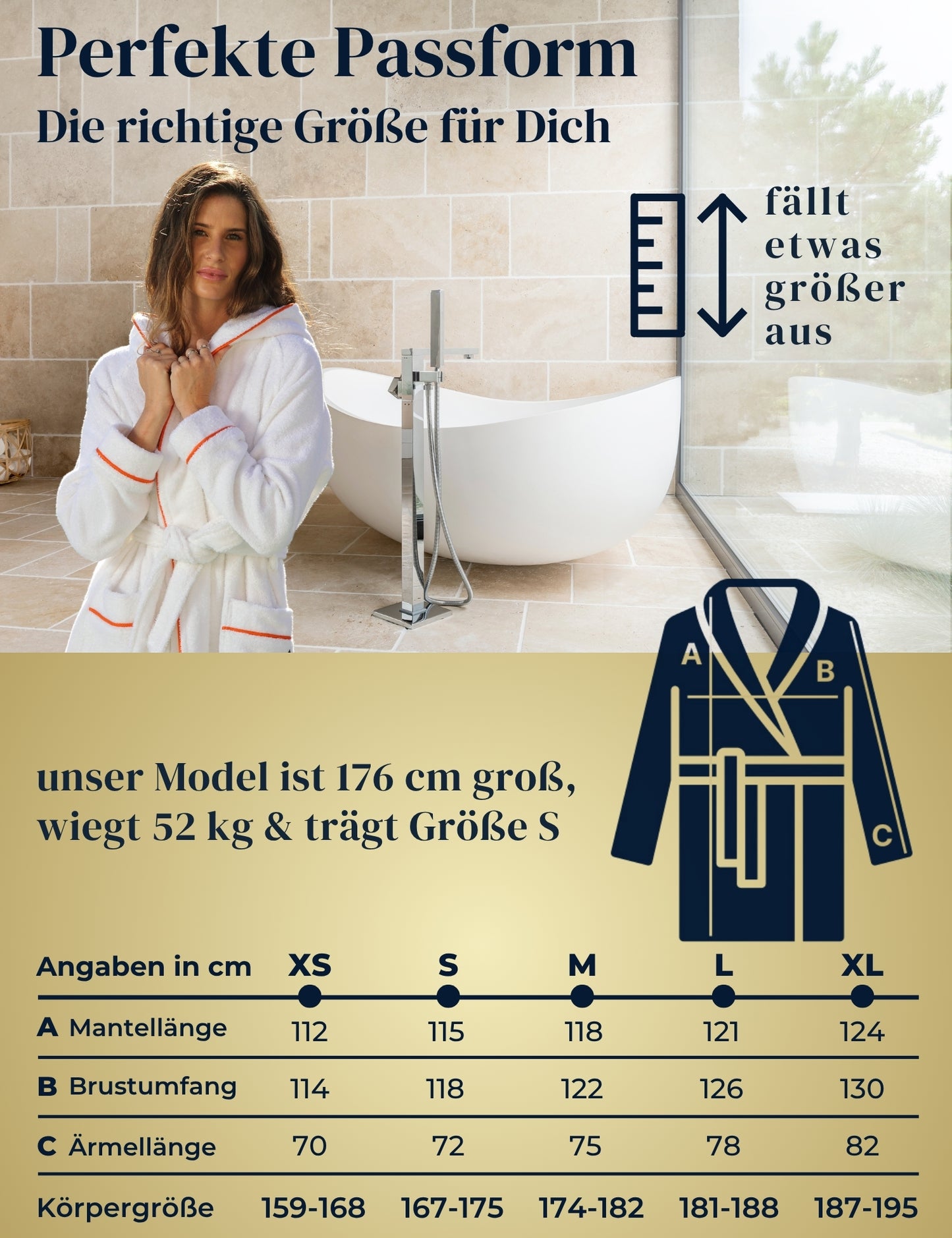 Damen Bademantel mit Kapuze aus kuscheliger Baumwolle - blütenweiß - extra weich und bequem - OEKO-TEX zertifiziert